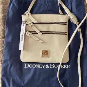 Dooney & Bourke Cream Crossbody Bag with Gold Accents NWT & Dust Bag